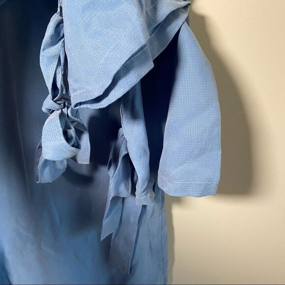 minimum NWT Long Sleeve Curpo Blouse with Ties on Sleeve Sky Blue Medium - Picture 6 of 12